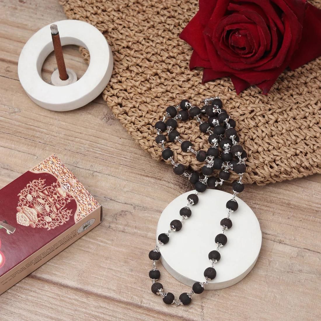 Original Silver chain karungali mala with 54beads