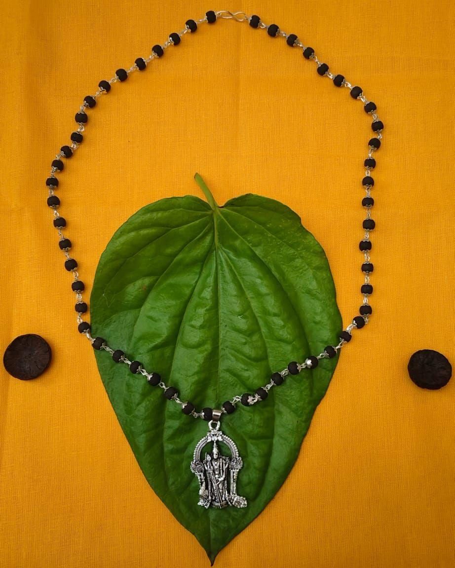 Original Karungali Mala With Murgan Locket 54beads - 8MM