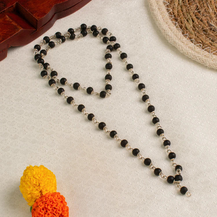 Silver Plated Karungali Mala + Karungali Bracelet ( Combo offer )