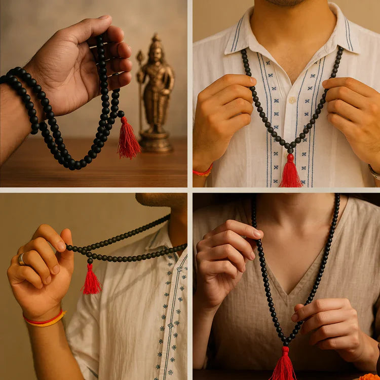 Original Karungali Mala 108 Beads Ebony Wood - 8MM