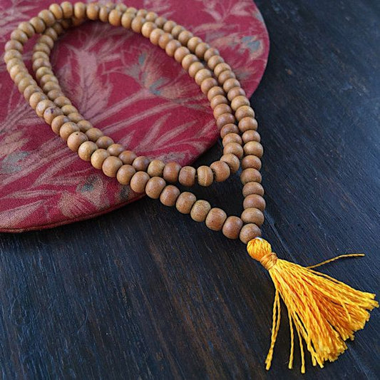 8mm Pure Sandalwood Mala – Spiritual Japa Mala for Meditation, Yoga & Daily Wear