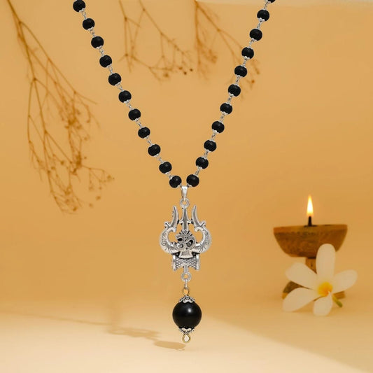 Om Shiva Trishool Karungali Mala Original with 54 beads - 8MM