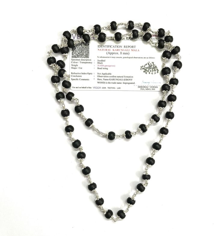 Authentic 8mm Karungali Mala with Pure Silver Caps – Spiritual & Stylish