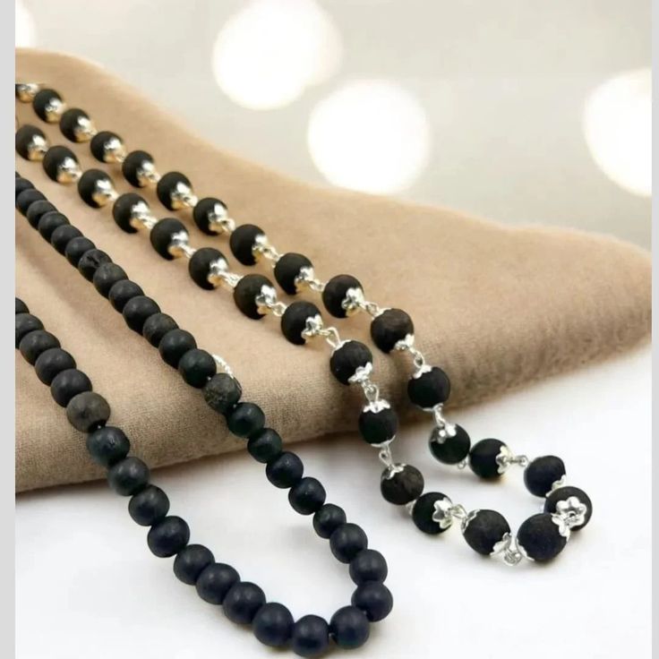 Authentic 8mm Karungali Mala with Pure Silver Caps – Spiritual & Stylish