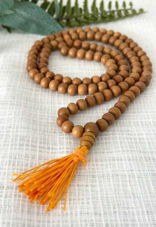8mm Pure Sandalwood Mala – Spiritual Japa Mala for Meditation, Yoga & Daily Wear